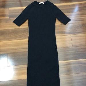 Everlane black ribbed dress